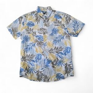 Express Tropical Leaf Print Button Front Shirt – Men’s Medium Resort Style